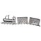Transpac Silver Christmas Train Decor 54.75" with 2 Cars, Metal Figurines, Indoor Tabletop Holiday Decor, 14.5" Height, Silver Color
